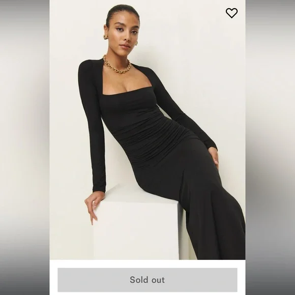 Reformation Laurel Knit Dress Black - Size S - Picture 7 of 11